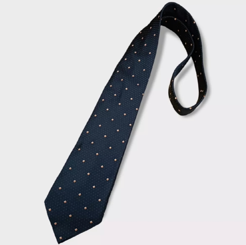 BARBA XL SEVENFOLD Blue Geometric Silk LUXURY Tie HANDMADE ITALY